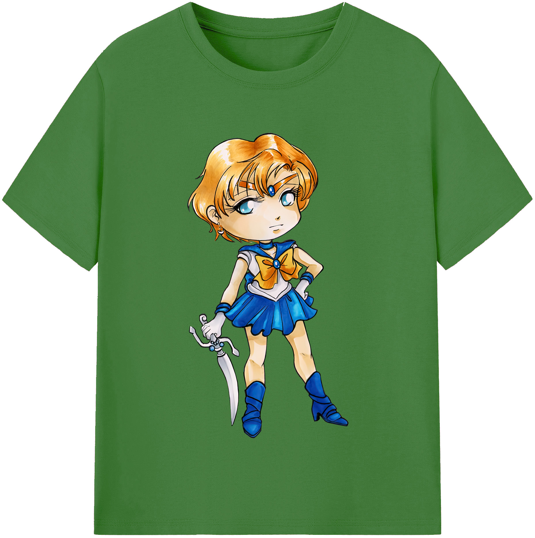 （画像用） 美少女戦士セーラームーン 天王はるか Sailor Moon Tenoh Haruka レディースカジュアルプリントTシャツ（綿100％）
